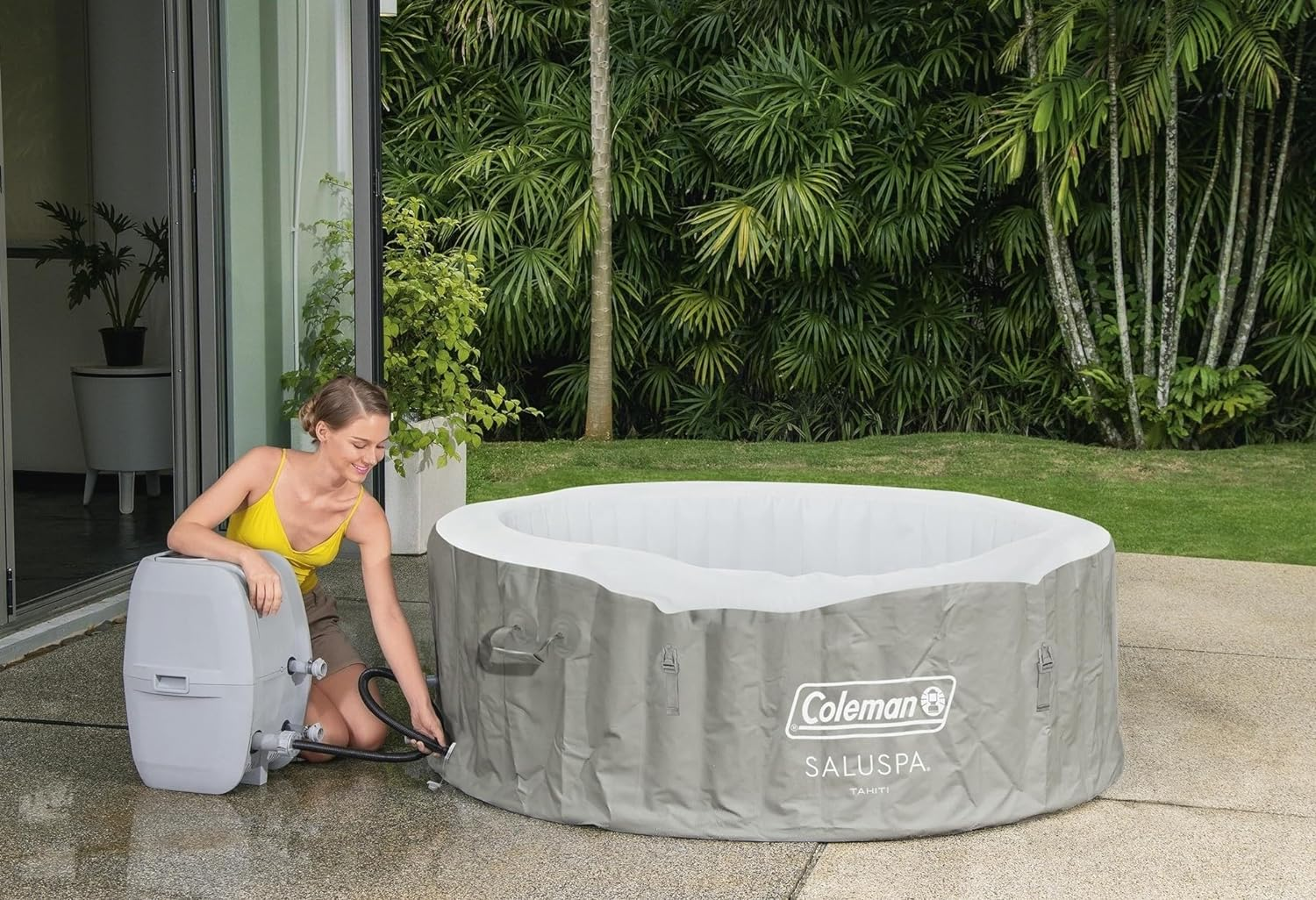 Coleman Tahiti EnergySense AirJet Inflatable Hot Tub Spa 71