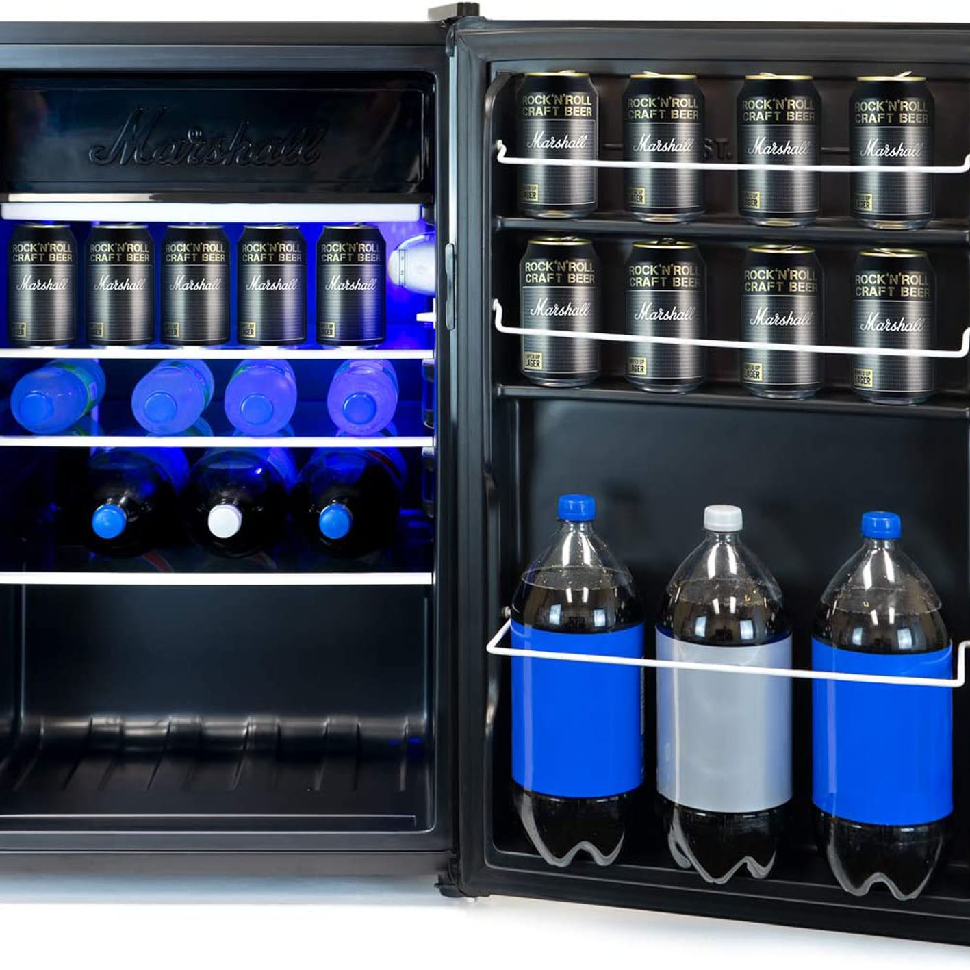 Marshall MF44BLKNAU 4.4 Cubic-Foot Bar Fridge with Freezer, Black