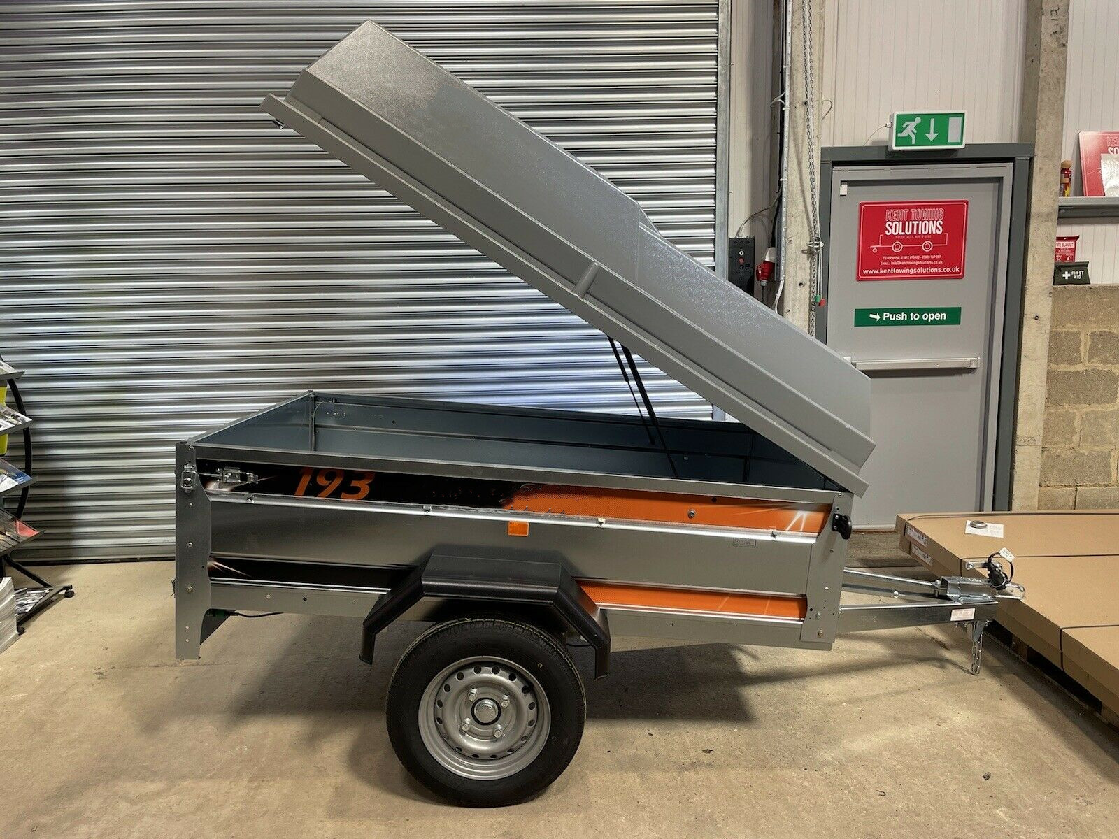 Newly assembled Erde 193 box car camper trailer with lockable ABS hard top