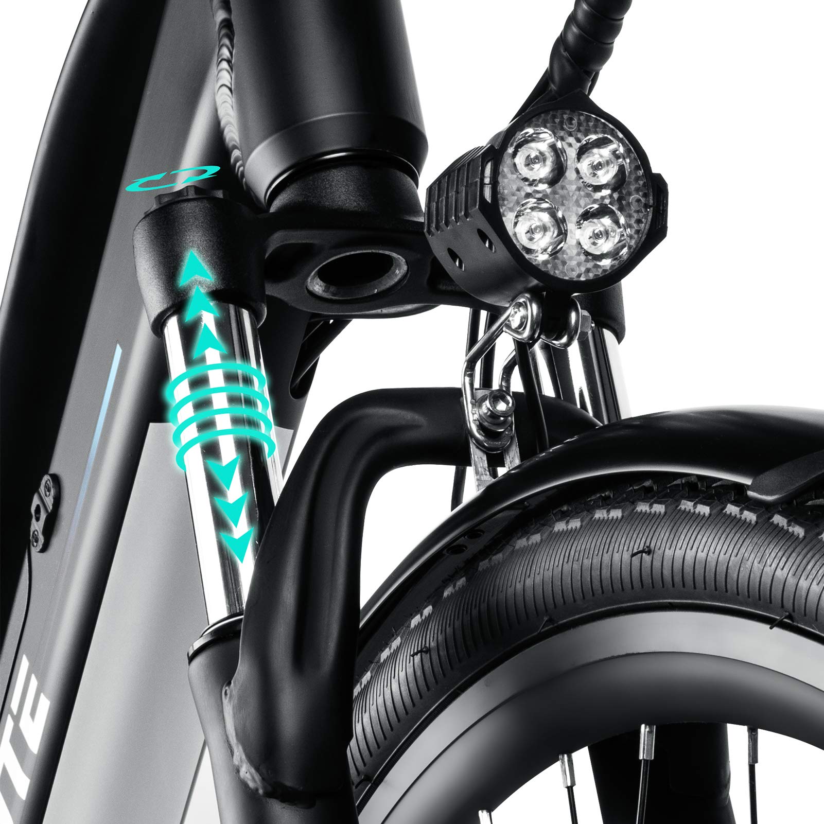 ESKUTE Electric City Bike 28”Electric Bicycle 250W with Removable Li-Ion Battery 36V 10A for Adults, Shimano 7 Speed Transmission Gears Double Disc Brake